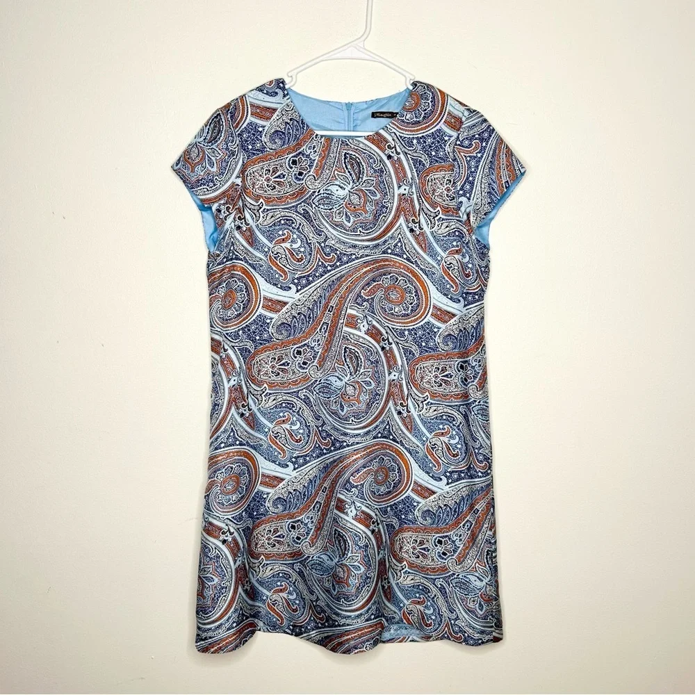 J. McLaughlin Paisley Silk Short Sleeve Dress - Picture 2 of 6
